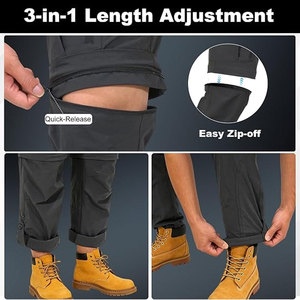 Pantalones de Trekking para Exteriores, Estilo Casual Convertible, Cómodos, 100% Poliéster, Secado Rápido, con Cierre en las Piernas, Múltiples Bolsillos Inteligentes - Product Image 6