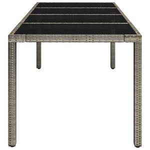 Tavolo da Giardino Grigio con Piano in Vetro per Arredamento da Esterno - Product Image 4