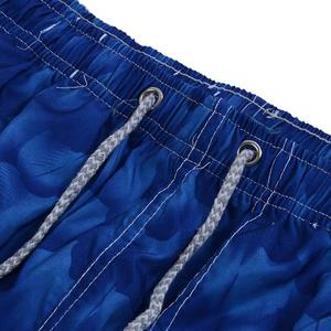 <b>Men's</b> Blue Floral Print Board Shorts Quick Dry Elastic Waist Casual Swim <b>Trunks</b> with Pockets - Product Image 6