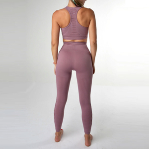 Streetwear Women Two Piece Yoga Set Manufacturer Custom Activewear Sports Bra Leggings <b>Jacket</b> Gym Fitness Wear - Product Image 2