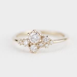 แหวนมอสซาไนต์ทรงกลมแบบคลัสเตอร์ ดีไซน์สร้างสรรค์ สำหรับผู้หญิง เงินแท้ 925 ชุบทอง เครื่องประดับพรีเมียม สไตล์มินิมอล สำหรับเธอ - Product Image 2