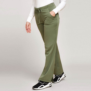 Women Olive Green V-Neck <b>Scrub</b> <b>Set</b> With Pockets Cotton Polyester Hospital Uniforms Needle Detection - Product Image 3
