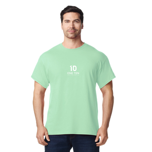 Camiseta de algodón para hombre, informal, de manga corta, cuello redondo, suave, cómoda, básica, lisa, a la moda, color menta. - Product Image 2