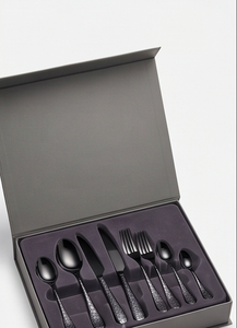 Modern <b>Black</b> Matte Finish Flatware <b>Set</b> With Crocodile Pattern Handles Durable Metal <b>Cutlery</b> For Wedding Tabletop Dining - Product Image 6