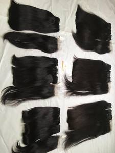 Trama de piel Remy virgen recta Natural 100%, cutícula de alta calidad, vietnamita, camboyano crudo 1B HD, modelo de encaje, paquetes humanos - Product Image 5