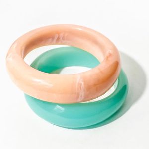 H a CRAFT Handmade Classic Resin <b>Bangles</b> & <b>Bracelets</b> Colorful Carved Floral Design Unisex Gift Jewelry - Product Image 1