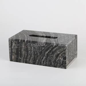 Caja de pañuelos de mármol blanco y negro, soporte rectangular para pañuelos faciales, estuche para pañuelos de mesa para baño, dormitorio, hogar y oficina - Product Image 2