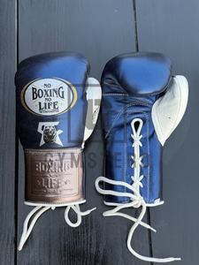 No Boxing No Life Gants de boxe en cuir de vachette véritable de haute qualité, sangle de poignet réglable à lacets, protection complète des doigts - Product Image 5