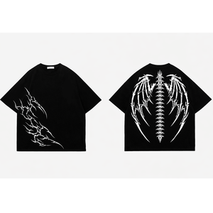 เสื้อยืดโอเวอร์ไซส์ผู้ชาย สตรีทแวร์ลำลอง ระบายอากาศได้ดี ผ้าฝ้ายเนื้อนุ่ม จำหน่ายจำนวนมากสำหรับร้านค้าออนไลน์ - Product Image 2