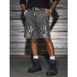 Pantalones Cortos para Hombre, Estilo Urbano Holgado, Casuales de Primavera/Verano, Sin Elástico, Ligeros, Mezcla de Algodón, Pantalones Cortos de Moda - Product Image 5