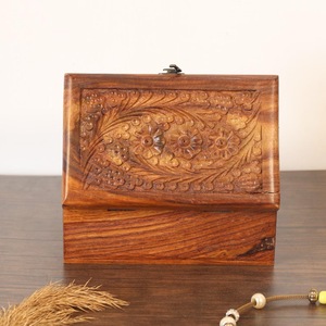 Eco-Friendly Rectangle <b>Wooden</b> <b>Box</b> for Jewelry Gift Storage-Soft Interior for Delicate Items Christmas Chinese New Year Tabletop - Product Image 6