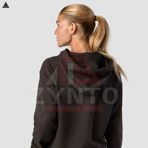 Pull à capuche vert clair – Qualité supérieure, basiques en coton mélangé pour femme – Nouvelle collection fitness, dernière mode, qualité supérieure, personnalisable - Product Image 2