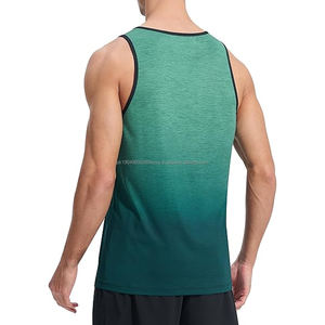 Service OEM disponible ! Débardeurs de sport décontractés pour hommes 100% coton, impression de logo personnalisée, col rond, singlet respirant - Product Image 3