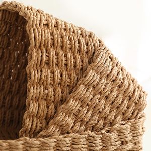 2026 Best Price Natural Rattan <b>Storage</b> <b>Basket</b> <b>Rectangle</b> With Handles Rustic Multi-Purpose Organizing Bin Vintage Home Decoration - Product Image 4