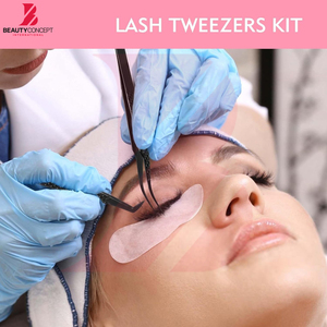 Pinzas de Precisión de Acero Inoxidable con Mango Antideslizante Negro Mate para Mega Volumen y Extensiones de Pestañas - Product Image 5