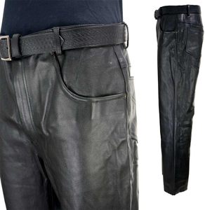 Pantalones de Cuero para Hombre, Diseño Sólido con Bolsillos, Corte Ajustado, Estilo Casual, Duraderos y Cómodos, de Lona para Uso Diario - Product Image 6