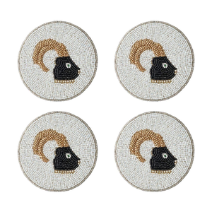 Beaded Coaster Embroidery-<b>Paper</b> Tableware for Kitchen and Party Wedding Decorative Beads Coaster From India - Product Image 1