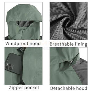 Veste de pluie en nylon et polyester avec logo personnalisé, meilleur prix, prix de gros, veste de pluie de qualité supérieure - Product Image 5