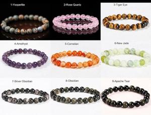 Natural <b>Stone</b> Black Onyx Round Beaded Casual/Sporty Style Children's Gift <b>Bracelet</b> Bangles - Product Image 3