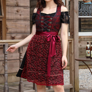 Vestido tradicional alemán Dirndl para mujer, diseño personalizado, patrón sólido, ligero, vestido bávaro Dirndl para mujer en venta - Product Image 5