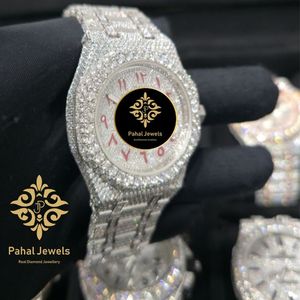 นาฬิกาเพชรหรูสำหรับผู้หญิง Pahal Jewels ตัวเรือนสแตนเลสขนาด 41 มม. หน้าปัดอนาล็อก คริสตัลแซฟไฟร์ ระบบกลไกอัตโนมัติ แสดงวันที่แบบซ่อน - Product Image 3