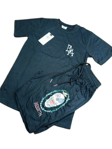 ชุดเซ็ตเสื้อยืดครอปพิมพ์ลายสกรีนแบบ DTG ทรงบ็อกซี่ สไตล์วินเทจ ล้างสีแบบแอซิด พร้อมกางเกงขาสั้น ชุดเซ็ต 2 ชิ้น สำหรับฤดูร้อน รับสกรีนโลโก้ - Product Image 4