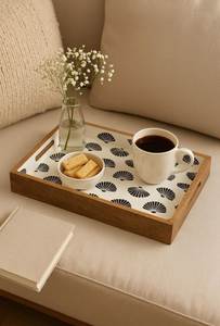 Blue <b>White</b> Striped Resin Craft Inlay Tray Handmade <b>Vanity</b> Organizer Decorative Display Tray for Kitchen Home and Gifting - Product Image 5
