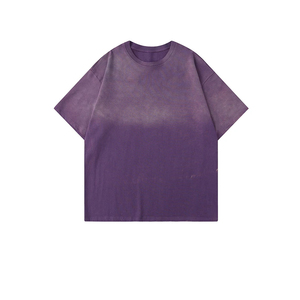 เสื้อยืดผู้ชายคอตตอน 100% ทรงโอเวอร์ไซส์ แห้งเร็ว สวมใส่สบาย แบบเรียบ  รับสกรีนโลโก้แบรนด์ของคุณเอง สีซีดจาง - Product Image 4