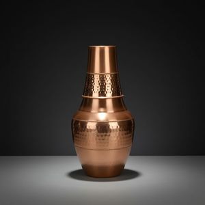 Handmade Copper Water Bottle With Hammered Finish Traditional Chinese Design Portable <b>Drinkware</b> - Product Image 1