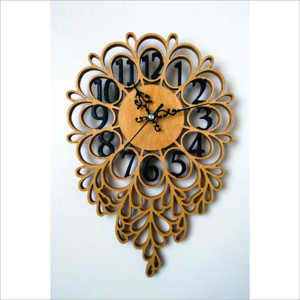 <b>Modern</b> Wooden <b>Wall</b> <b>Clock</b> Laser Cut Decorative Vintage Silent Quartz Wooden Hanging <b>Clock</b> for Home Living Room <b>Wall</b> Decor - Product Image 1