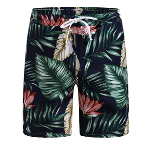 <b>Men's</b> Geometric Print Satin Polyester/Cotton Quick Dry Swim <b>Trunks</b> with Drawstring Mid Waist and Pockets - Product Image 1