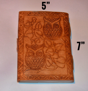 Diario de cuero hecho a mano THG - Búho/Árbol de la vida - Product Image 4