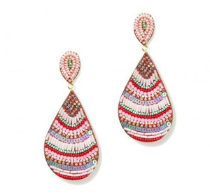 Pendientes colgantes hechos a mano con cuentas de semillas, último color, bordado a mano por blossom craft india - Product Image 2