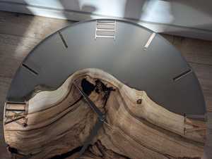 Handmade Wooden <b>Table</b> Clock with Epoxy Resin Live Edge Wood & Mirror Acrylic <b>Numbers</b> Modern Natural Home Decor - Product Image 4