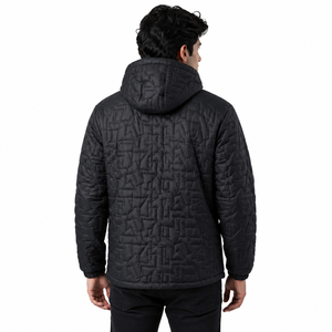 Men's Casual <b>Winter</b> Padded Hooded Jacket with <b>Quilted</b> Fabric Zip Up Versatile <b>Winter</b> Outerwear Style Wholesale Men's Jacket USA - Product Image 3