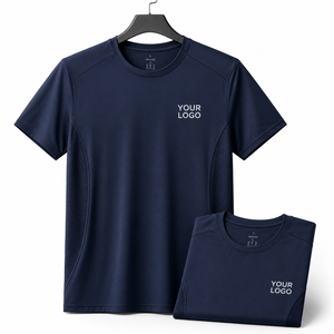 เสื้อยืดผู้ชายแห้งเร็ว ทรงสปอร์ต คอกลม แขนสั้น สีพื้น ดีไซน์เรียบง่าย ทรงปกติ ผลิตจากโพลีเอสเตอร์ 100% - Product Image 4