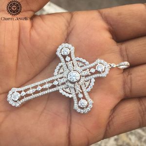 Charm_Jewells Pendentif en Argent 925 avec Tête de Balle en Moissanite Taille Brillant Certifiée IGI, Plaqué Or, Bijou Hiphop pour Homme - Product Image 4
