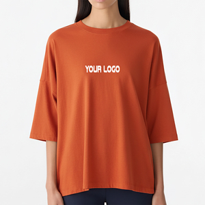 Nouveauté 2025 – T-shirt femme en jersey 100 % coton, coupe classique, léger, respirant, couleur unie avec appliqués, idéal pour l'été - Product Image 1