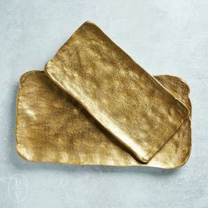 Luxury Handmade Aluminum Ottoman Tray Decorative Serving Tray for Coffee <b>Table</b> <b>Vanity</b> Home Hotel Restaurant Decoration Exporter - Product Image 1