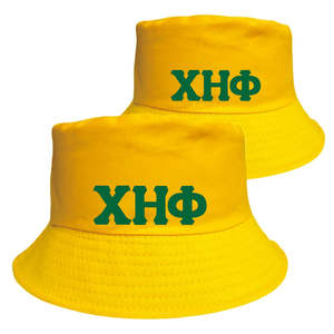 Chi Eta Phi Embroidered <b>Green</b> <b>Bucket</b> <b>Hat</b> Yellow Greek Letters Front Panel Unisex Sun <b>Hat</b> Sorority 1932 <b>Bucket</b> <b>Hats</b> - Product Image 2