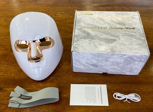 Masque facial LED, thérapie par lumière rouge, soin de la peau, masseur facial, appareil de beauté rechargeable, logo personnalisé, utilisation à domicile - Product Image 6