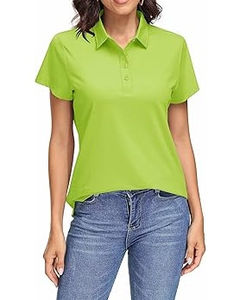 Polo de golf pour femmes, jersey en coton uni, coupe classique, respirant, sport, extérieur, manches courtes, été, piqué, t-shirts polo - Product Image 4