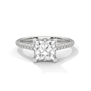 gold silver ladies <b>ring</b> yellow white rose moissanite cvd <b>cz</b> princess round 3.01 cts vs1 vvs2 d engagement bridal wedding jewelry - Product Image 3