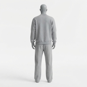 Conjunto Deportivo de Dos Piezas para Hombre, Sudadera Gris con Cuello Redondo y Pantalones Jogger, Ropa Casual para Calle y Estar en Casa - Product Image 4