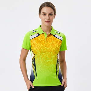 Men's Short Sleeve Polo Shirt Geometric Print Quick Dry <b>Knitted</b> Polyester Sporty Fit Regular Length Green Yellow <b>Pattern</b> - Product Image 3