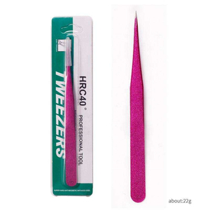 Pince à épiler professionnelle Kaamir courbée pour extensions de cils, anti-magnétique, en acier inoxydable, pointe lisse, 10 mm de longueur, outil d'isolation - Product Image 4