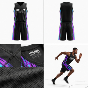 Uniforme de Baloncesto Sublimado Personalizado para Equipo, Transpirable, de Secado Rápido, Reversible, Conjunto de Camiseta y Pantalones Cortos de Malla - Product Image 3