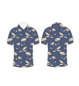 Camiseta Polo de Mujer, Azul Marino, Estampado Floral, Manga Corta, Casual, Verano, Cuello Camisero, OEM, ODM, Logotipo Personalizado, Suministro al por Mayor - Product Image 3