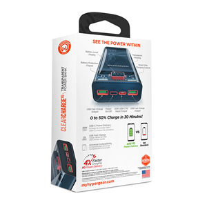 ClearCharge XL 20000mAh Power Bank Trasparente PD ad Alta Capacità, Caricabatterie da Viaggio e Stazione di Ricarica Portatile - Product Image 5