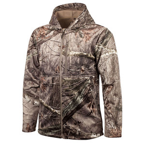 Chaqueta de Caza de Invierno de Lona Suave para Hombre, con Capucha, Cierre Completo, Múltiples Bolsillos, Tela Elástica para Actividades al Aire Libre - Product Image 1